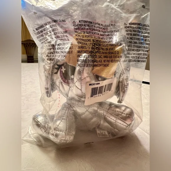 Gund Silver Elephant Stuffed Animal with Purple Eyes - Picture 2 of 5